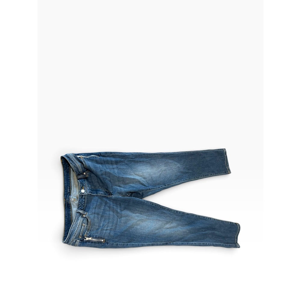 Soho Slim Boyfriend Jeans Medium Wash Zipper Detail Size 14